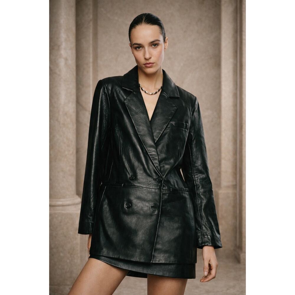 Reformation x Veda Dalia relaxed leather blazer M
